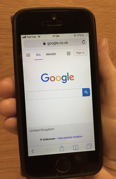 Google-2 Google search on a mobile phone